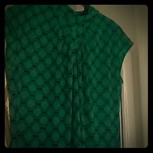 Worthington green/black business attire blouse