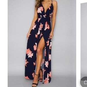 Navy & Floral maxi dress