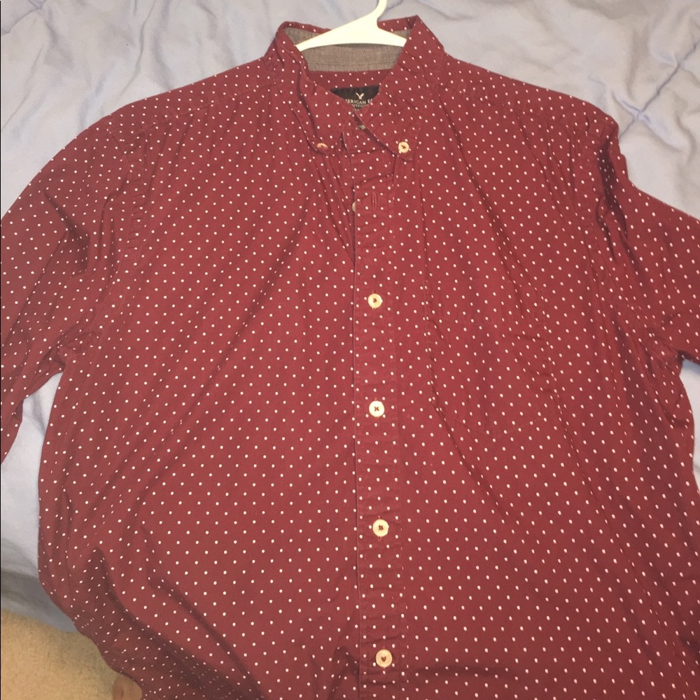 Maroon American Eagle button down