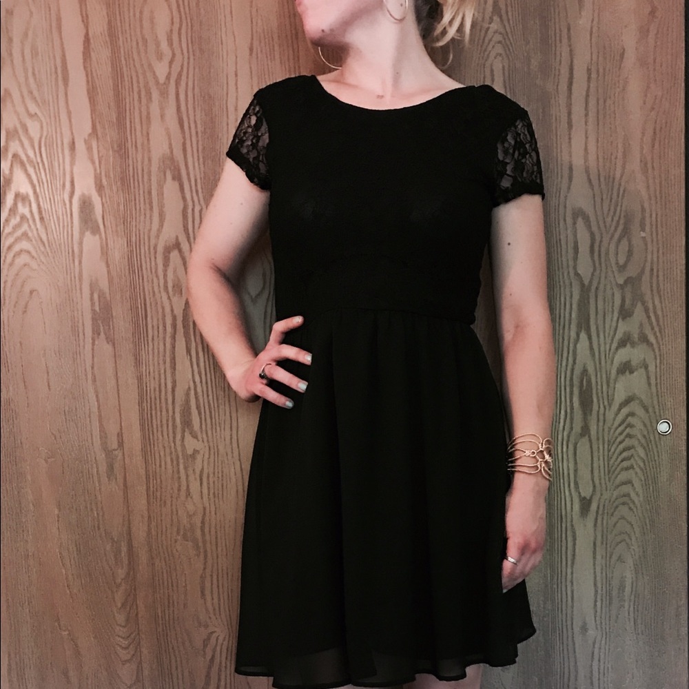 Black Short-Sleeve Dress