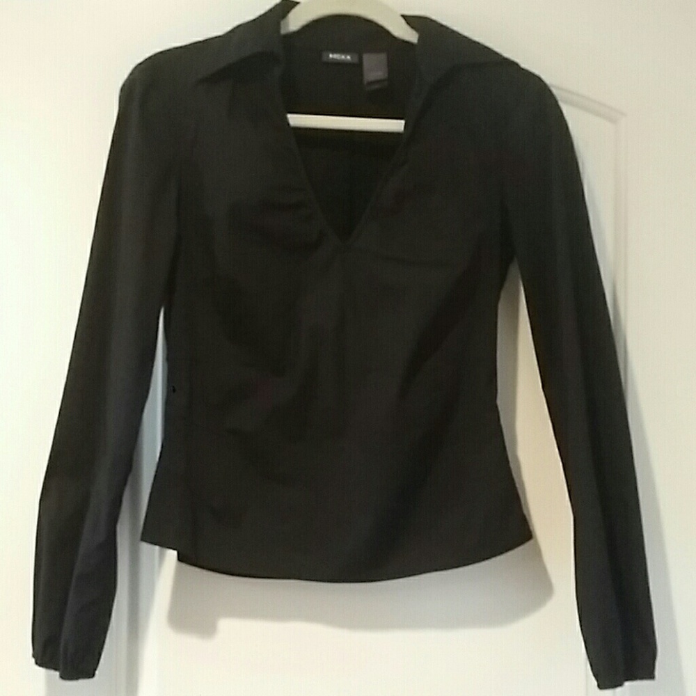 Mexx black fitted cotton blend shirt