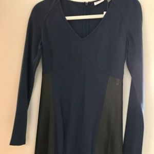 Unworn dress faux leather detail