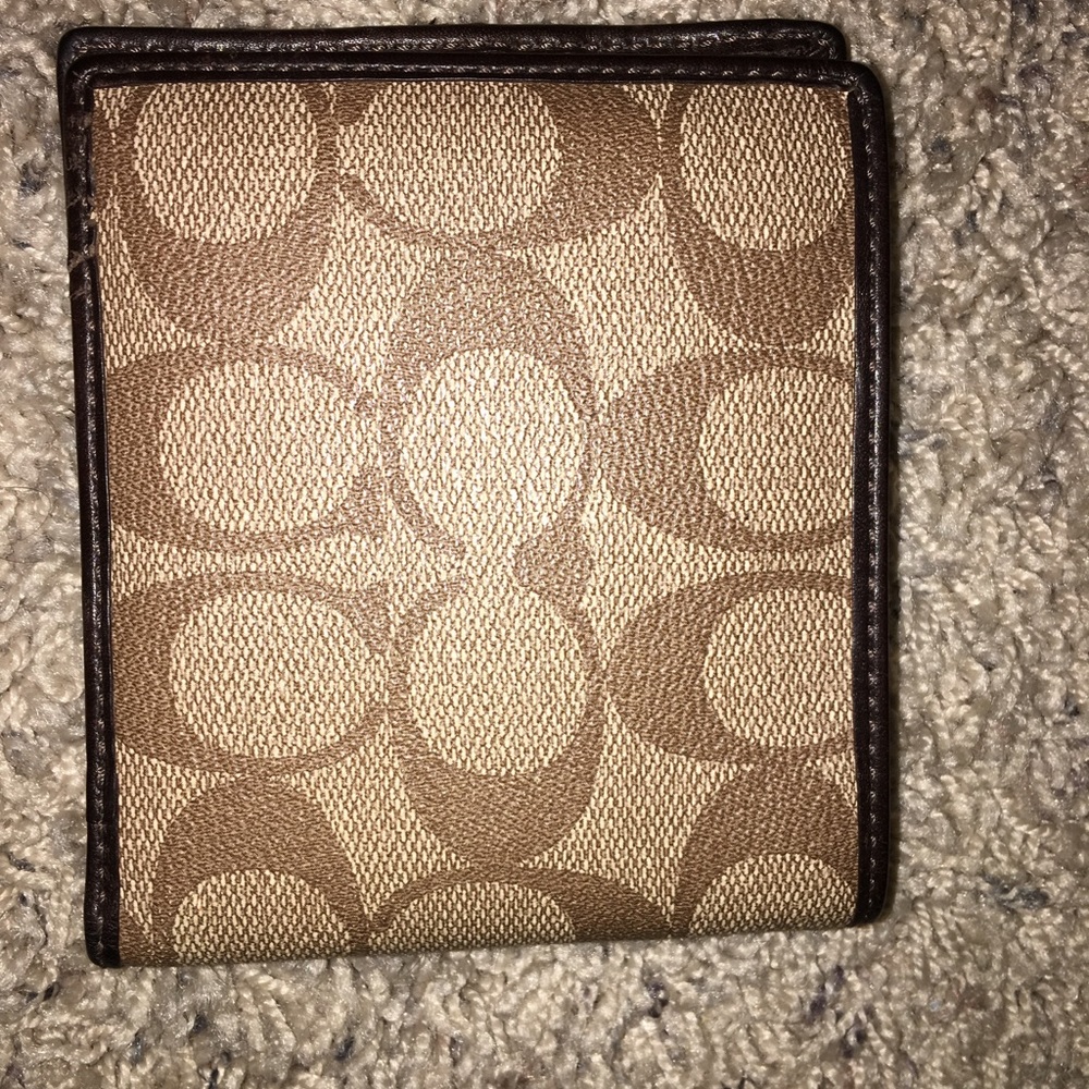 Coach C Pattern Brown Men's Wallet - Picture 3 of 4