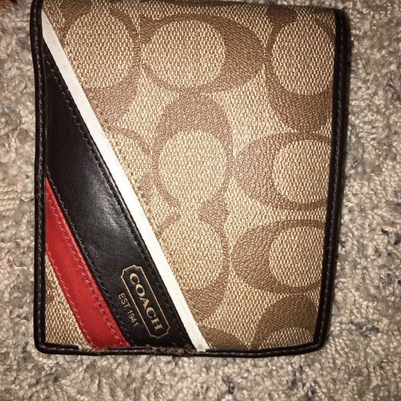 Coach C Pattern Brown Men's Wallet - Picture 2 of 4