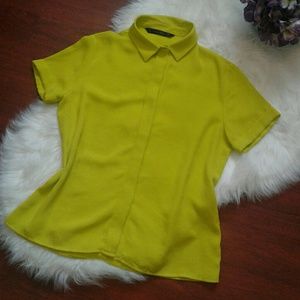 Zara Short Sleeve Button Down Blouse