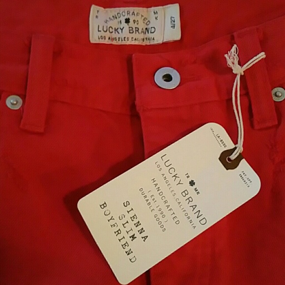 NWT Lucky Brand Red Boyfriend Jeans - Picture 4 of 8