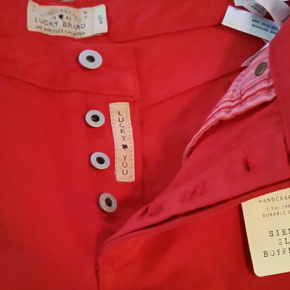 NWT Lucky Brand Red Boyfriend Jeans - Picture 5 of 8