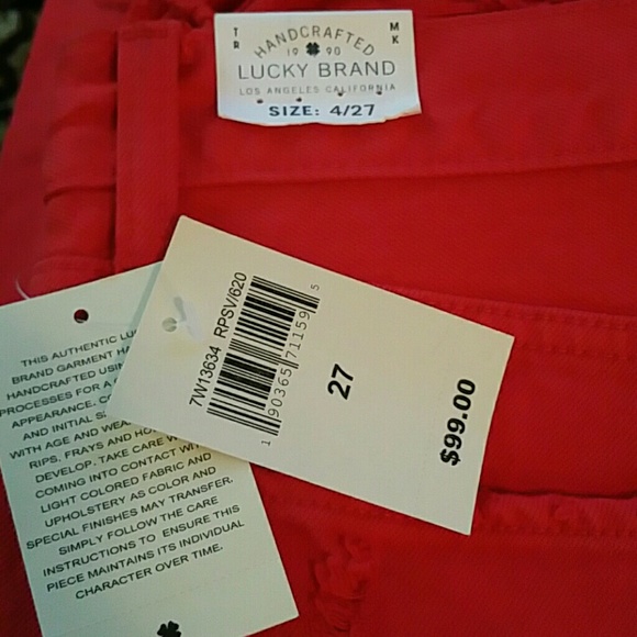 NWT Lucky Brand Red Boyfriend Jeans - Picture 6 of 8