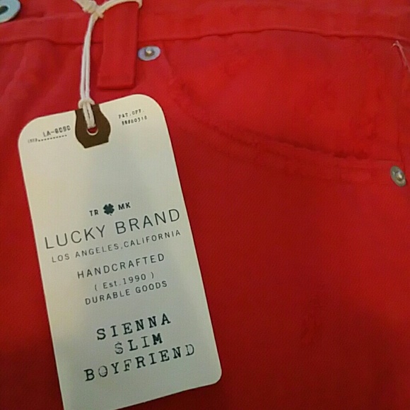 NWT Lucky Brand Red Boyfriend Jeans - Picture 7 of 8