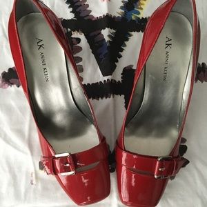 Red Anne Klein Buckled Pump