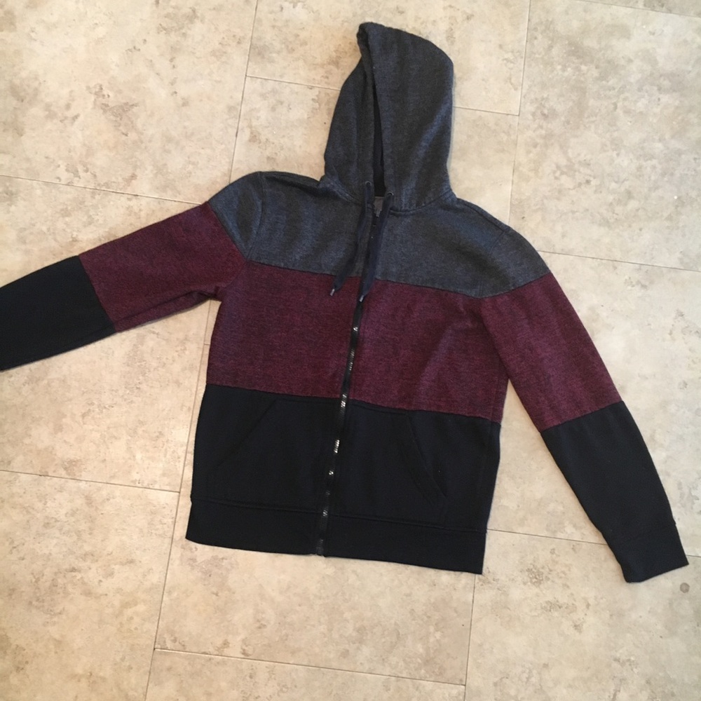 Multi-colored Hooded Zip-Up