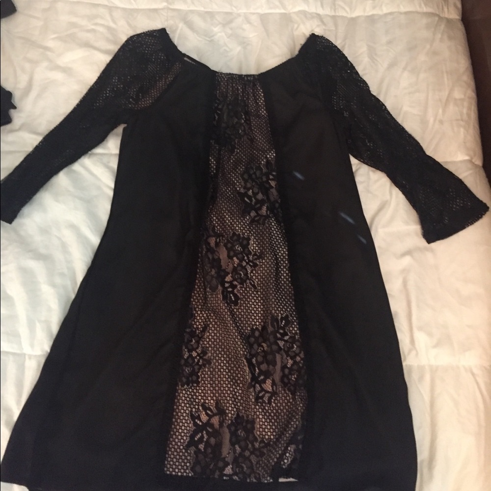 Black and light pink dress