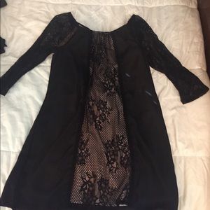 Black and light pink dress