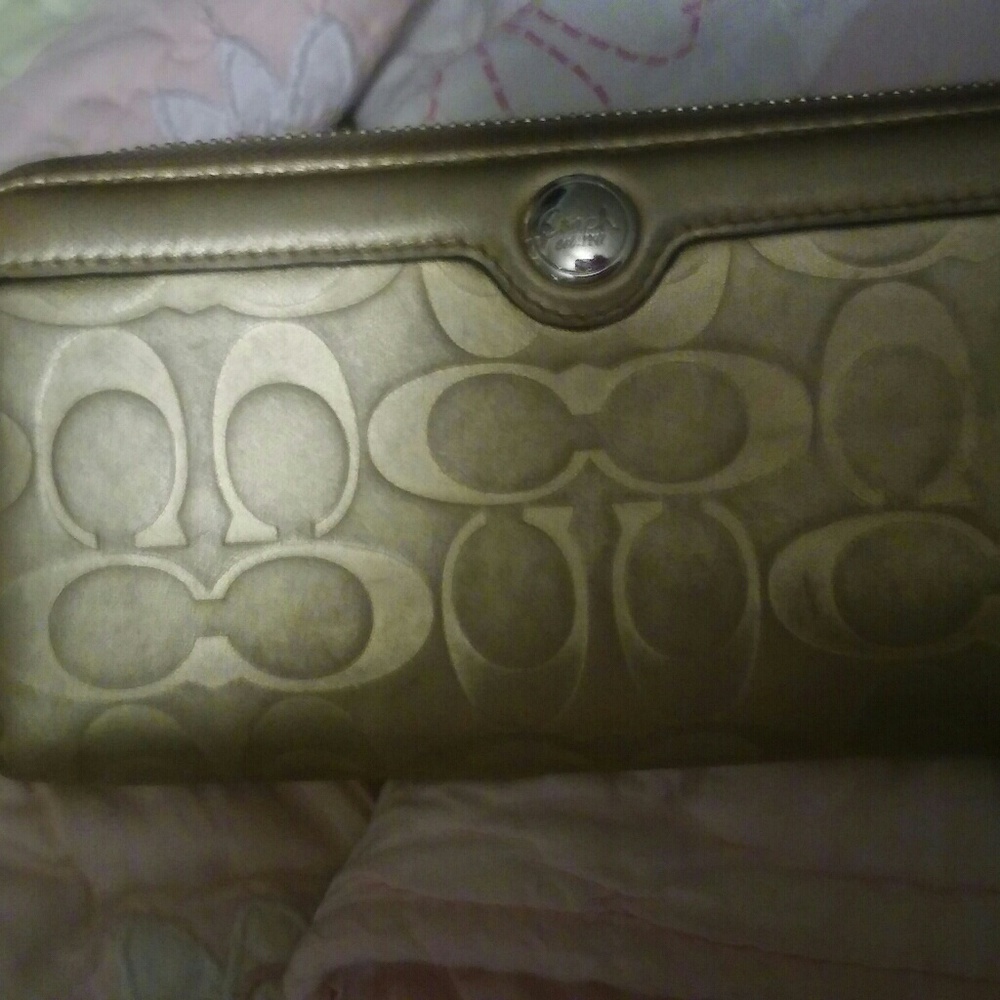 Gold coach wallet