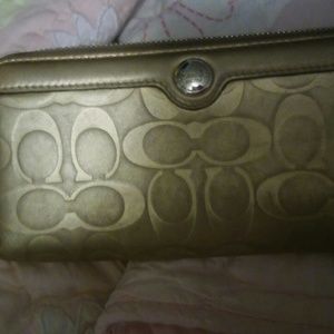Gold coach wallet