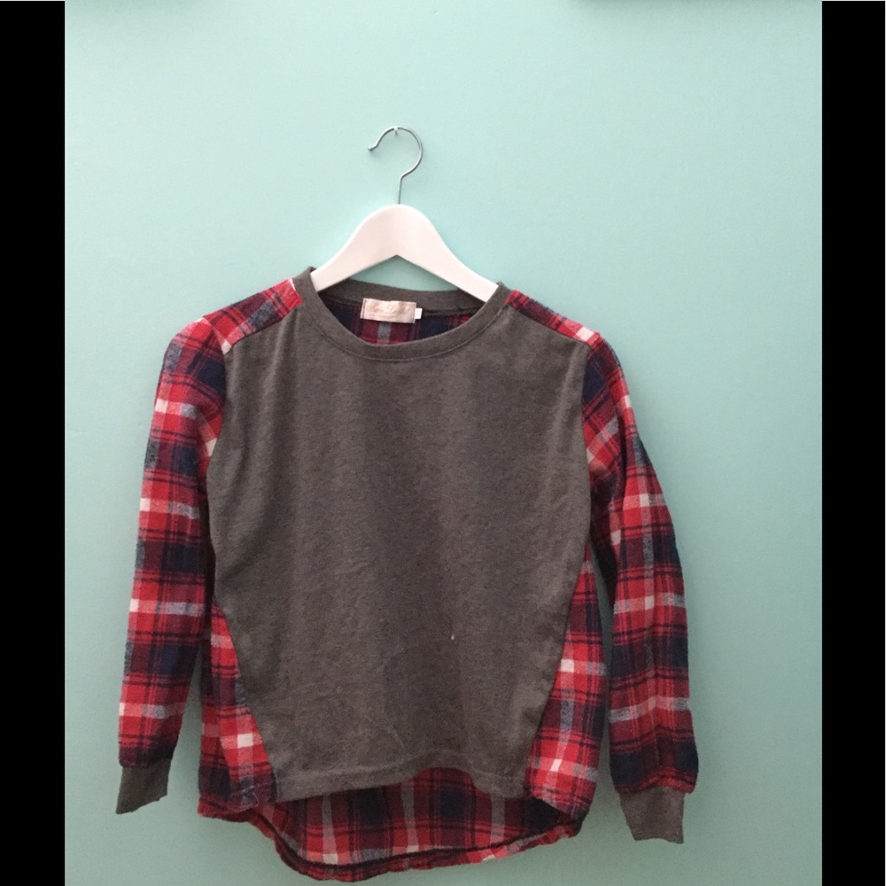 GIRLS size large flannel sweater