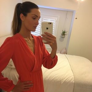 Honey Punch coral-red dress