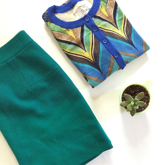 J. Crew Dresses & Skirts - J.Crew Green Wool Mini Skirt