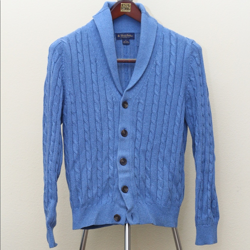 Brooks Brothers Cotton/Linen Cable Knit Cardigan