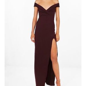 NWT Wrap Top Off Shoulder Maxi Dress