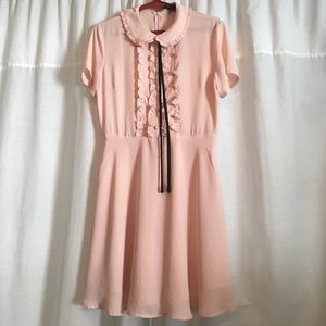 Light Pink Dress with Frilly Collar