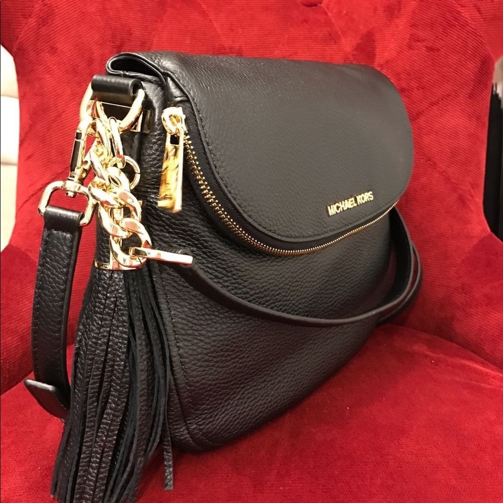 Michael Kors Bedford Black Leather Medium Bag