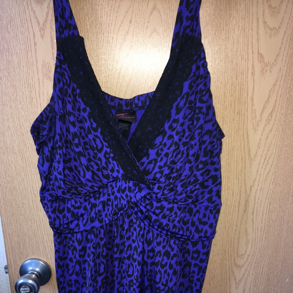 Purple cheetah print dressy tank top