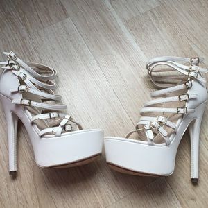 White Strappy Heels