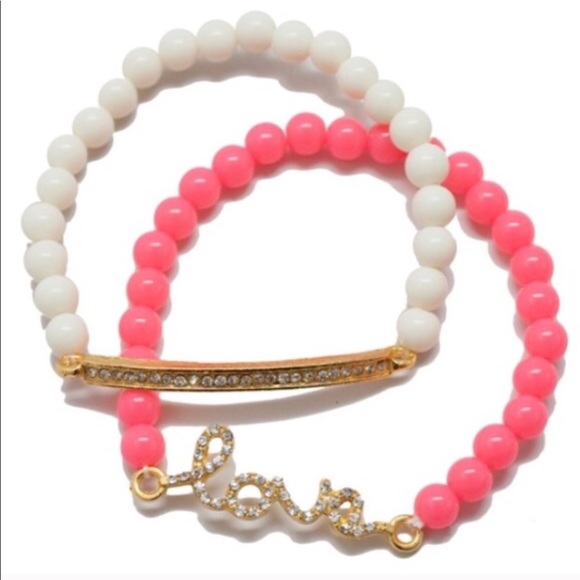 🆕 Pave Bow, Love & Bar bracelet set 🎀 - Picture 3 of 3