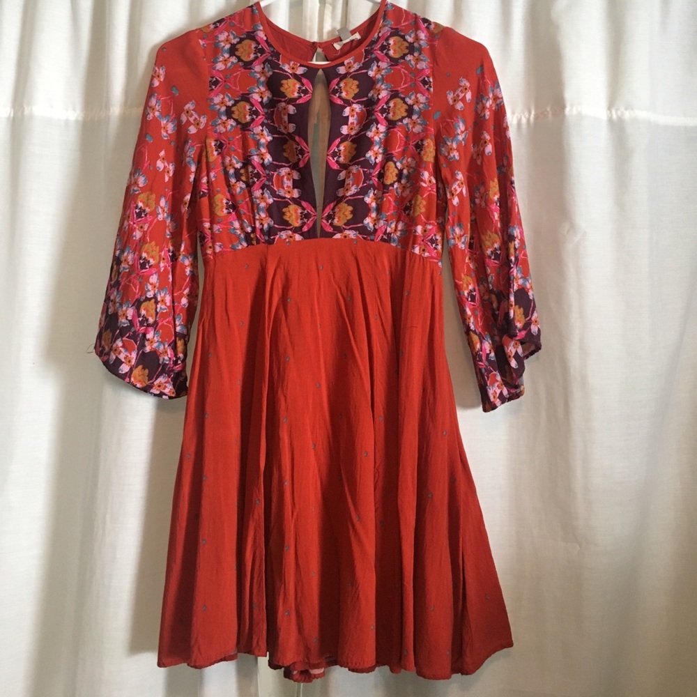 Orange Floral/Polka dot Dress (Urban Outfitters)