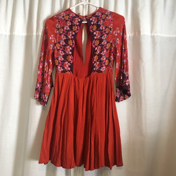 Orange Floral/Polka dot Dress (Urban Outfitters) - Picture 2 of 2