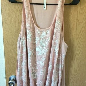 Rose lace themed tank top