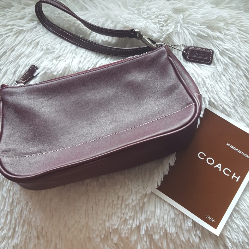 Coach Maroon Wristlet
