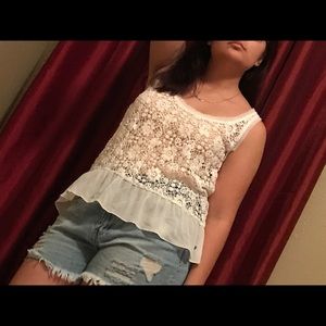 Abercrombie and Fitch White Lace Top
