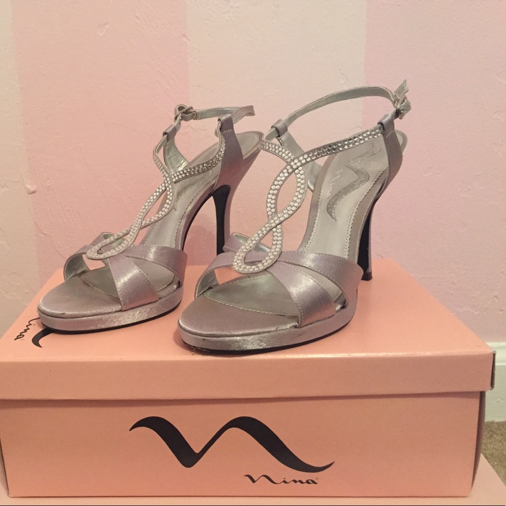 Silver formal heels