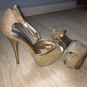 Gold Sparkly Prom Heels
