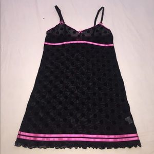 Flocked Dot Sleep Chemise with Pink Accent ✨New✨