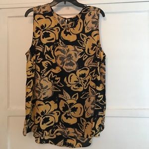 Black and gold flowy blouse