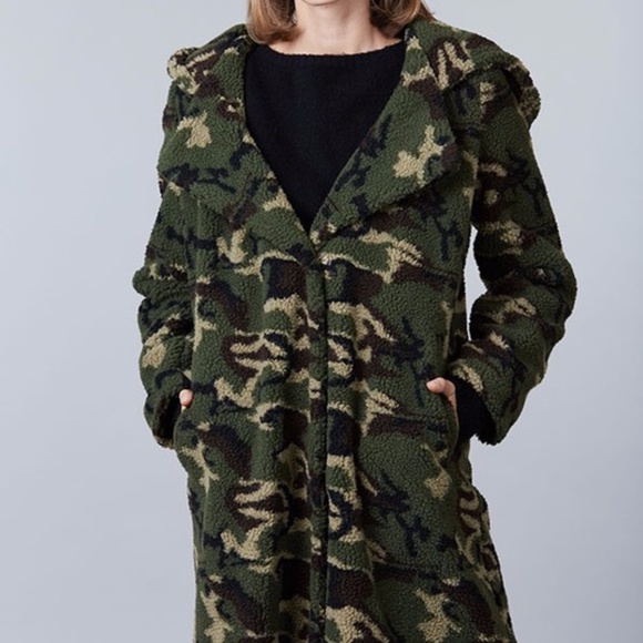 Faux Fur Fleece Camouflage Jacket - Picture 3 of 4