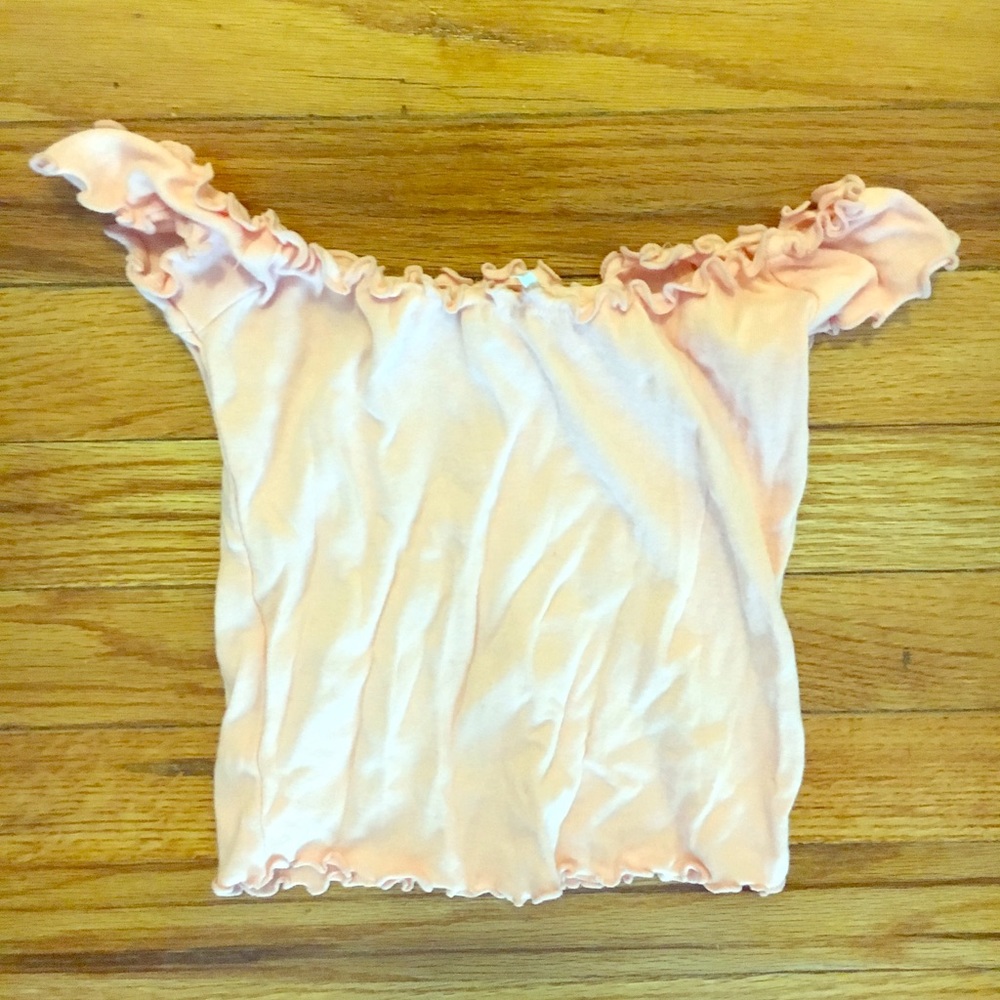 Lattice Edge Kimchi Blue Pink Off The Shoulder Top