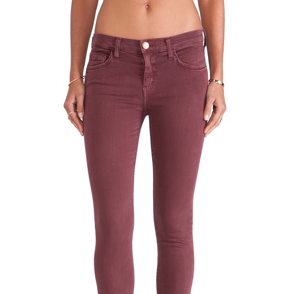 SOLDCurrent/Elliott washed burgundy stiletto pant - Picture 1 of 7