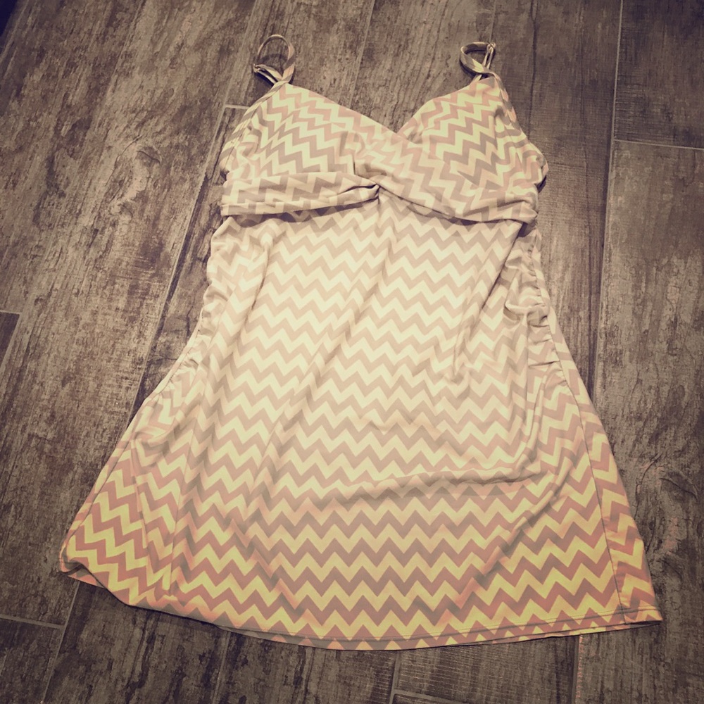 Grey and White Maternity swimsuit top