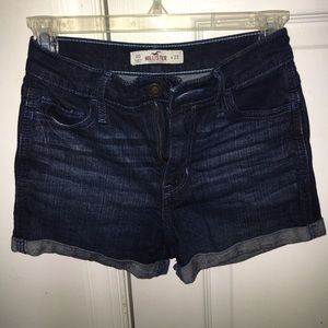 High-waisted jean shorts