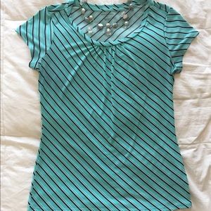 Cute teal and black striped shirt