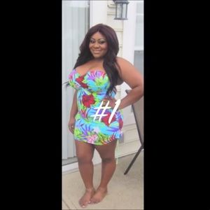 Light blue floral swimsuit