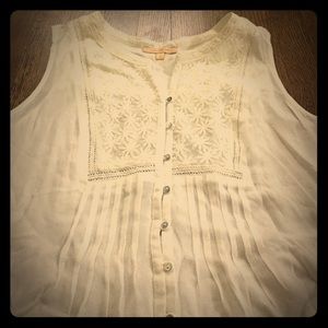 Daisy detail, pin tuck flowy tank blouse