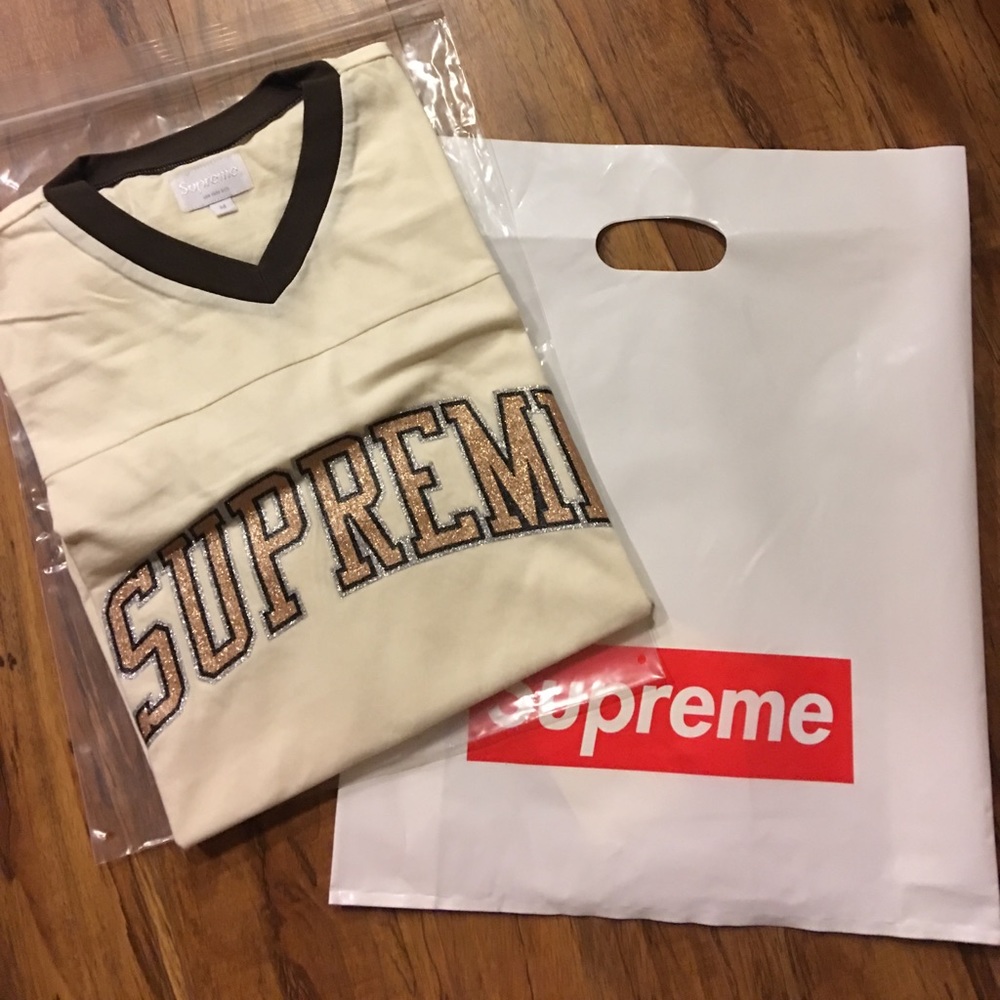 ❌SOLD❌Supreme Glitter Arc Football Tee