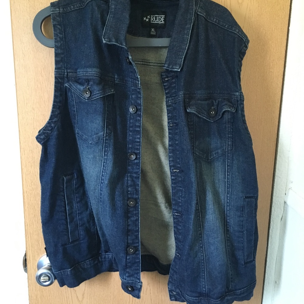 Sugar skull denim vest