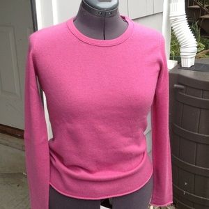 Rosy pink cashmere sweater. Shoulder-bottom-24”, sleeve-24”, width-161/2”