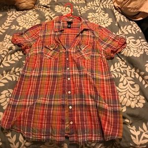 Torrid button down plaid